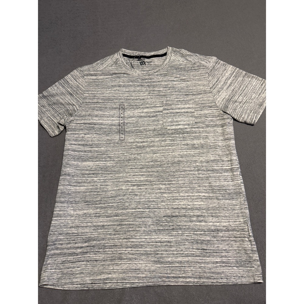 Urban Pipeline Mens Space Dye Pocket T-Shirt Grey White Short Sleeve Crew Neck M
